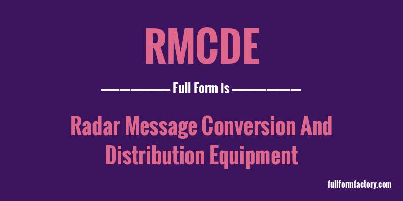 rmcde-full-form