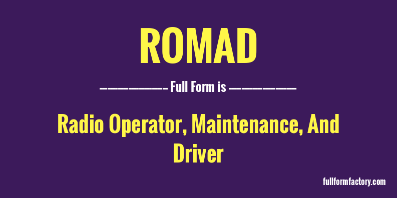 romad-full-form