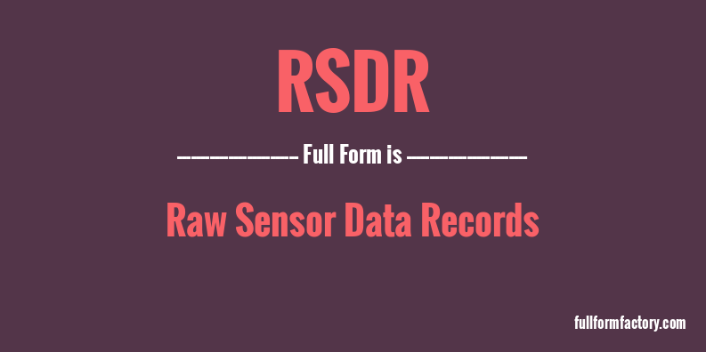 rsdr-full-form
