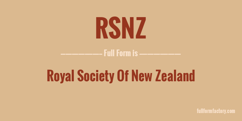 rsnz-full-form