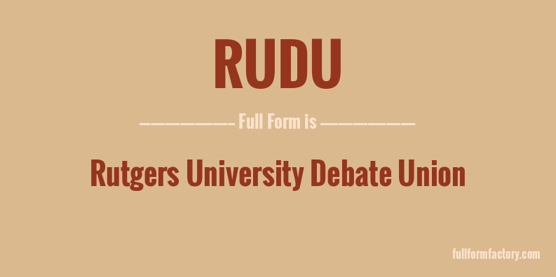 rudu-full-form