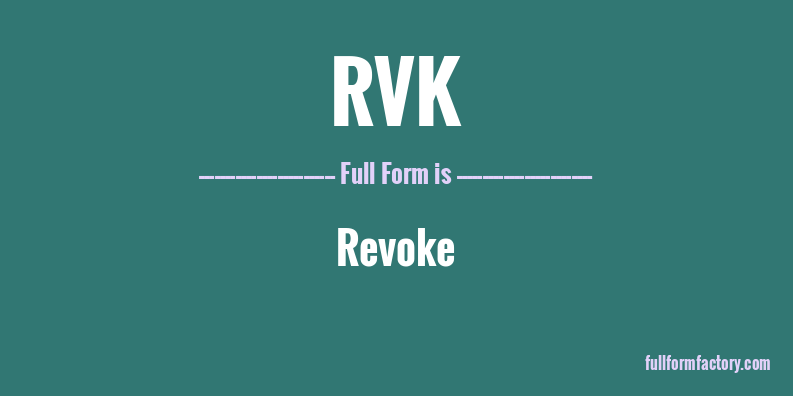 rvk-full-form