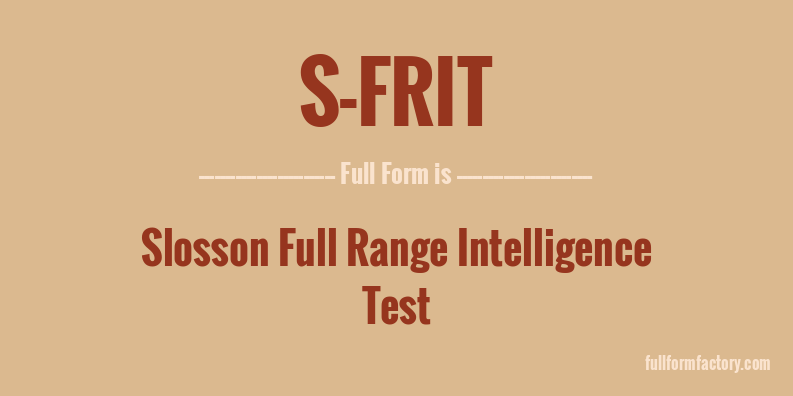 s-frit-full-form