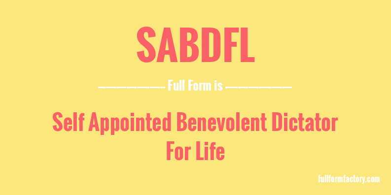 sabdfl-full-form