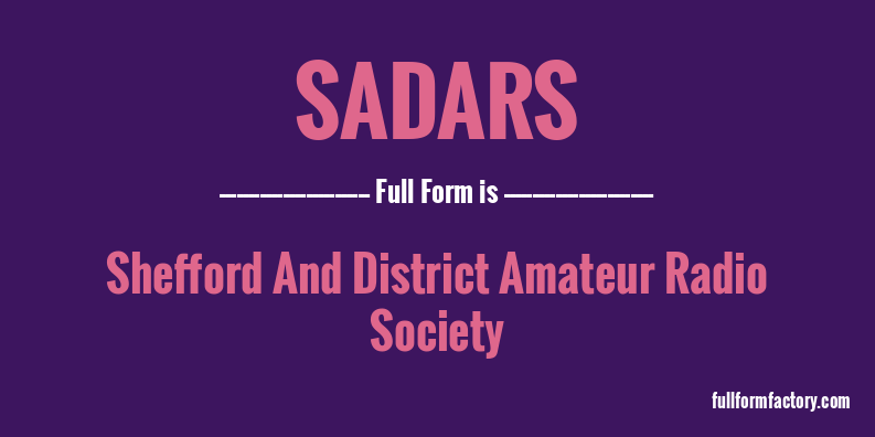 sadars-full-form
