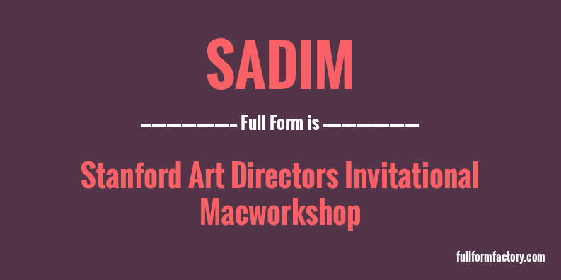 sadim-full-form
