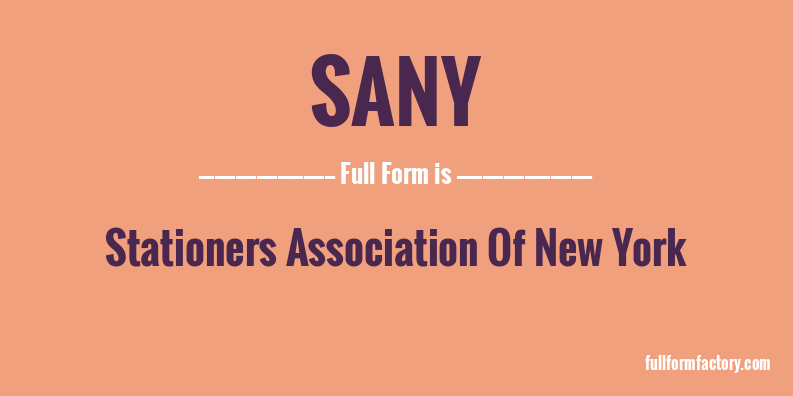 sany-full-form