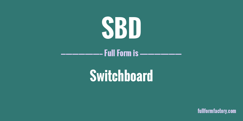 sbd-full-form