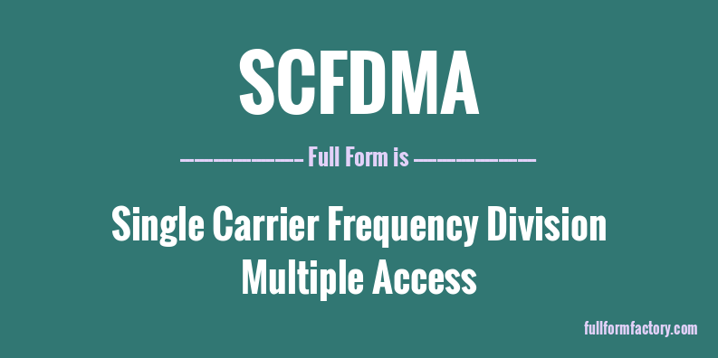 scfdma-full-form