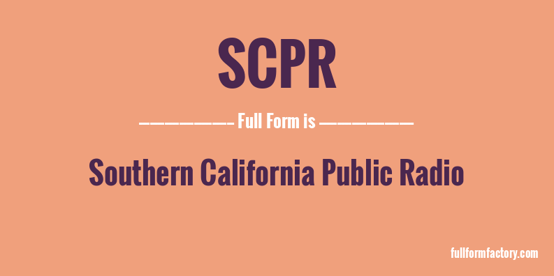 scpr-full-form