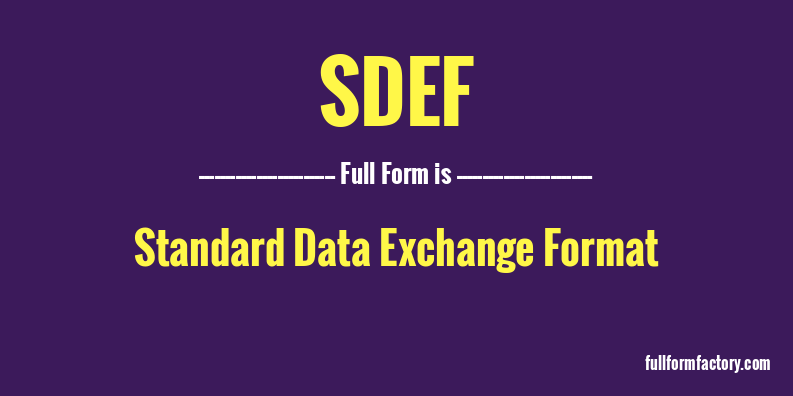 sdef-full-form