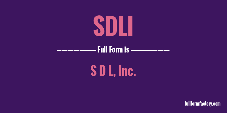 sdli-full-form