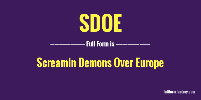 sdoe-full-form
