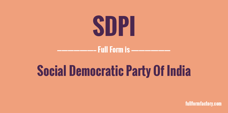 sdpi-full-form