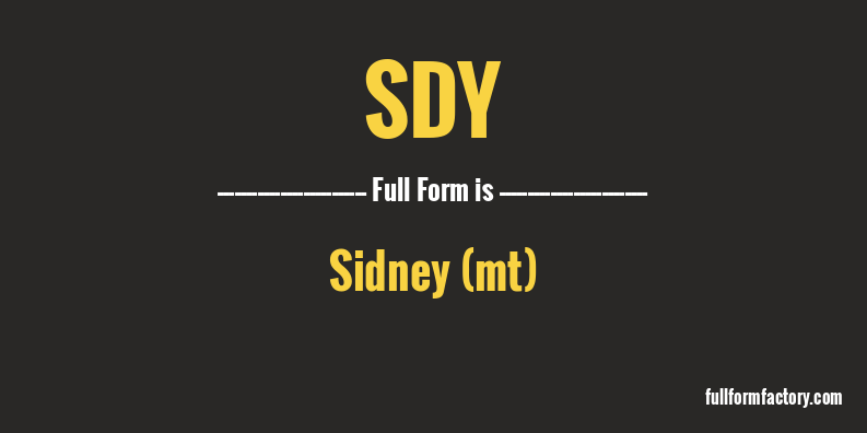 sdy-full-form