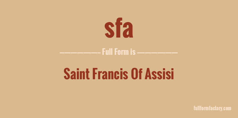 sfa-full-form