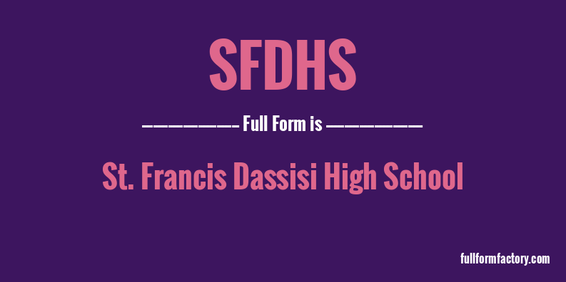 sfdhs-full-form