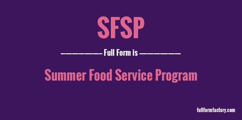 sfsp-full-form