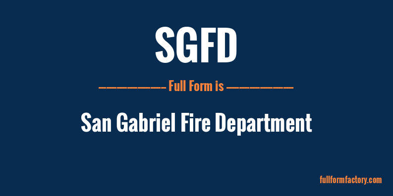sgfd-full-form