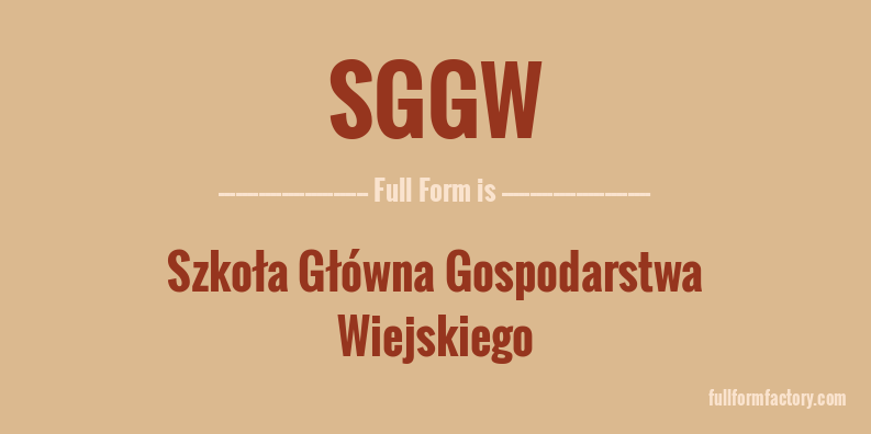 sggw-full-form
