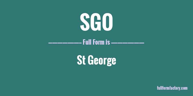 sgo-full-form