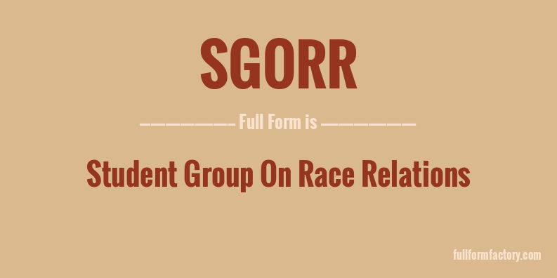 sgorr-full-form