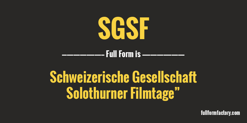 sgsf-full-form