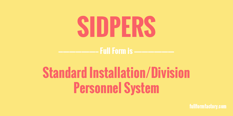 sidpers-full-form