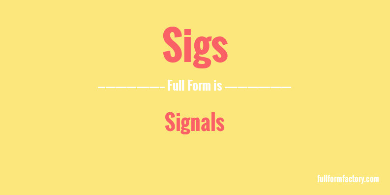 sigs-full-form