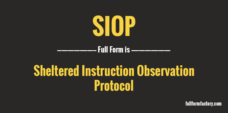 siop-full-form
