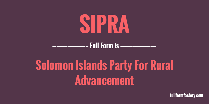 sipra-full-form