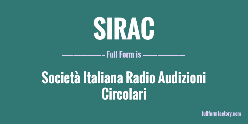 sirac-full-form