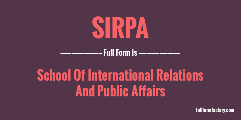 sirpa-full-form