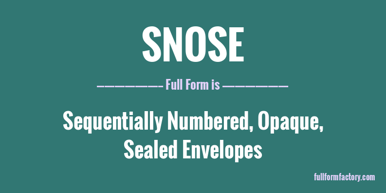 snose-full-form