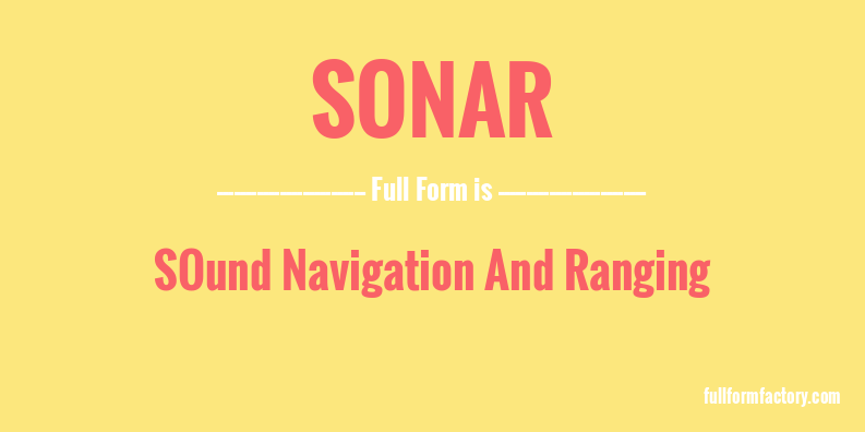 Full Form Of Sonar