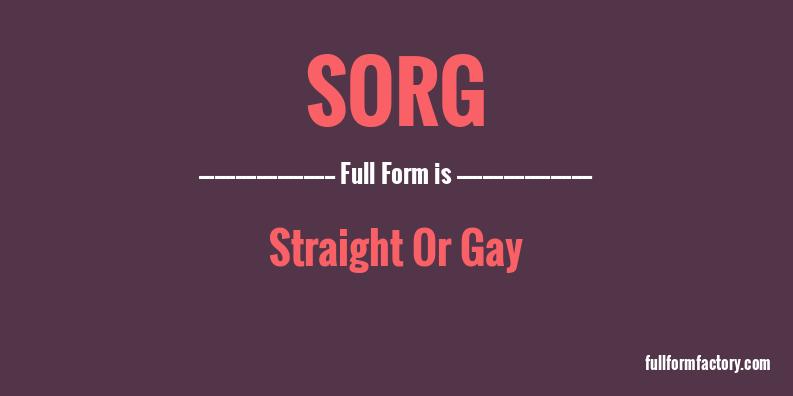 sorg-full-form