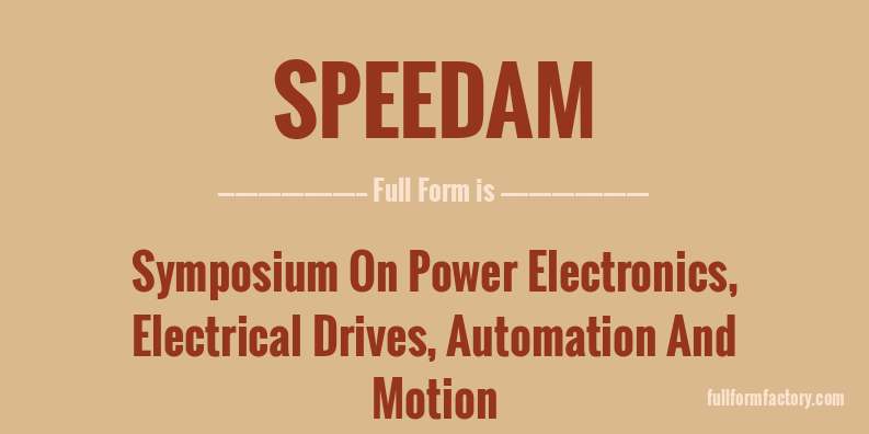 speedam-full-form