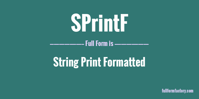 sprintf-full-form