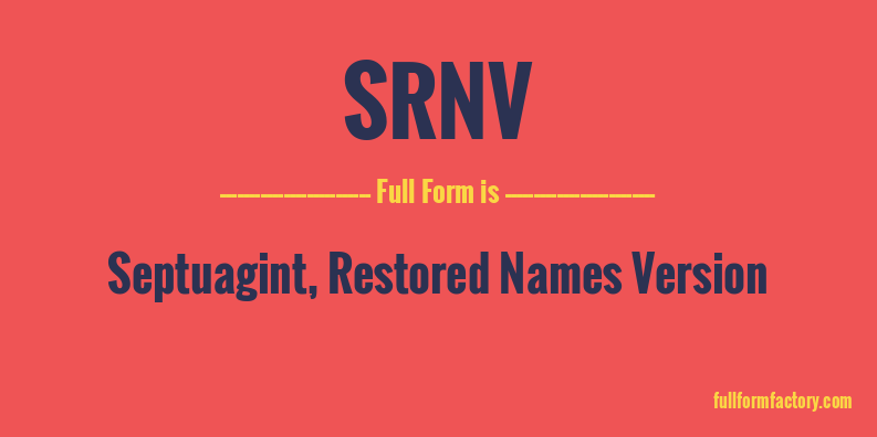 srnv-full-form