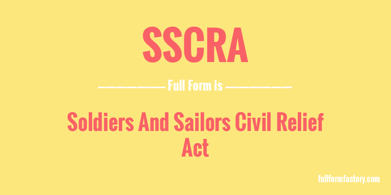 sscra-full-form