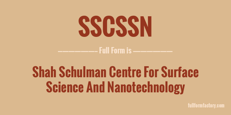 sscssn-full-form