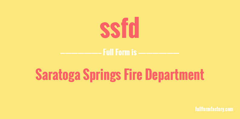 ssfd-full-form