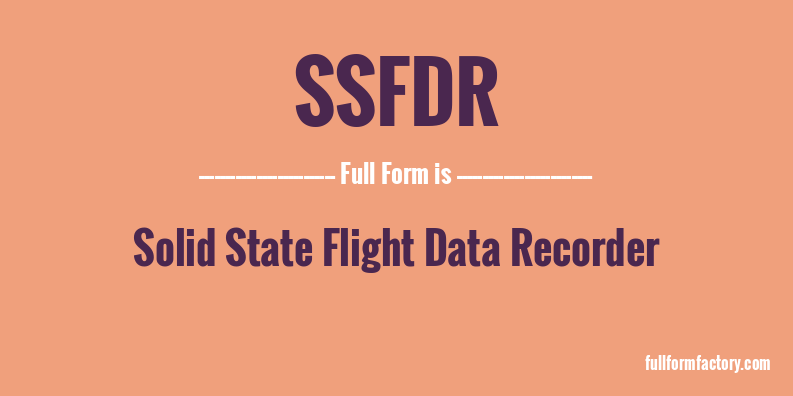 ssfdr-full-form