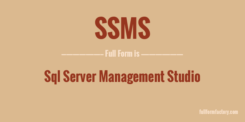 ssms-full-form