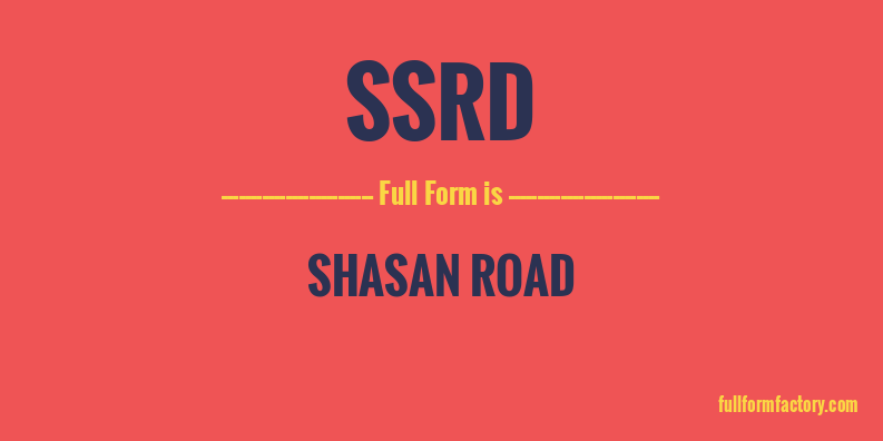 ssrd-full-form