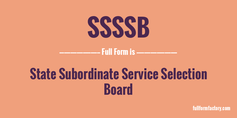 ssssb-full-form
