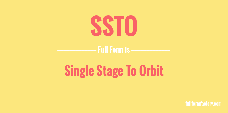 ssto-full-form