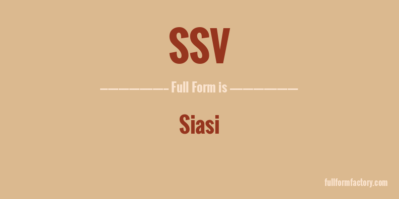 ssv-full-form