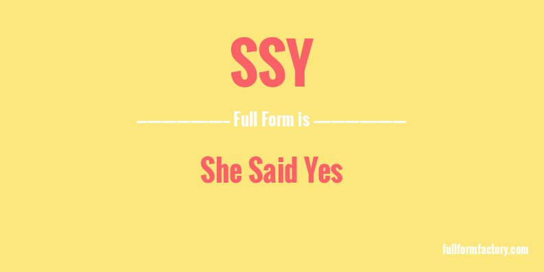 ssy-full-form
