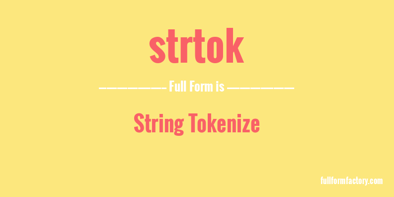 strtok-full-form